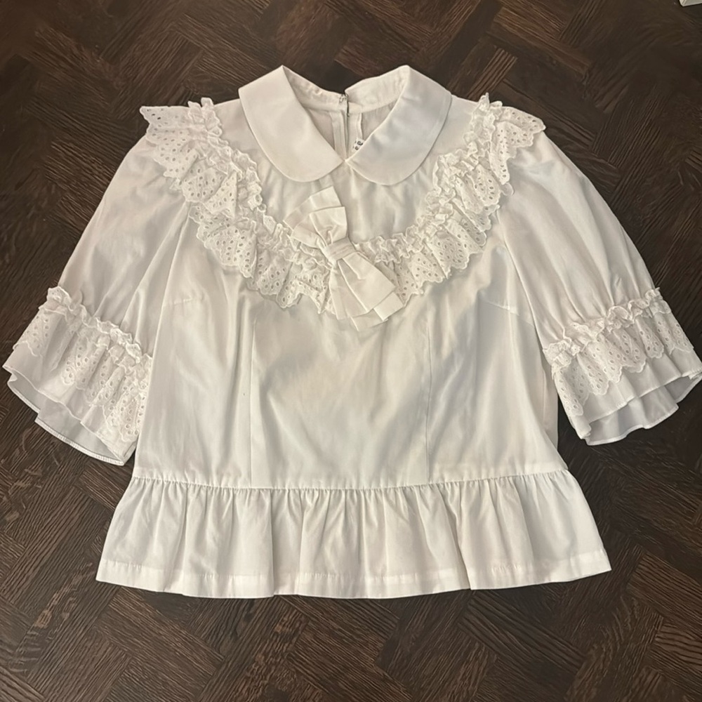 Comme De Garçon white detailed blouse - Picture 1 of 6